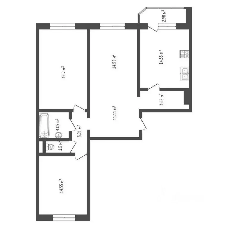 3-к кв. Тюменская область, Тюмень ул. Монтажников, 38 (87.0 м) - Фото 1