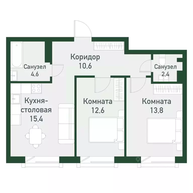 2-к кв. Челябинская область, Челябинский городской округ, пос. ... - Фото 0