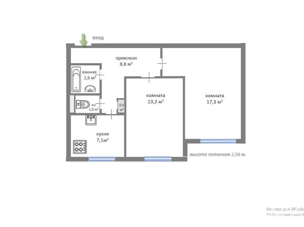 2-к кв. Санкт-Петербург ул. Белышева, 8к1литО (50.6 м) - Фото 2