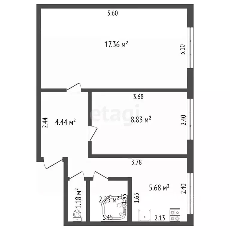 2-к кв. Ростовская область, Азовский район, Обильненское с/пос, пос. ... - Фото 2