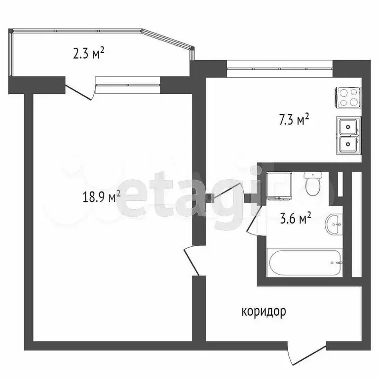 1-к. квартира, 40 м, 2/12 эт. - Фото 0
