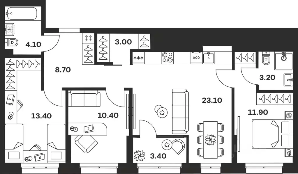 3-к кв. Тульская область, Тула ул. Михеева, 9А (81.2 м) - Фото 0