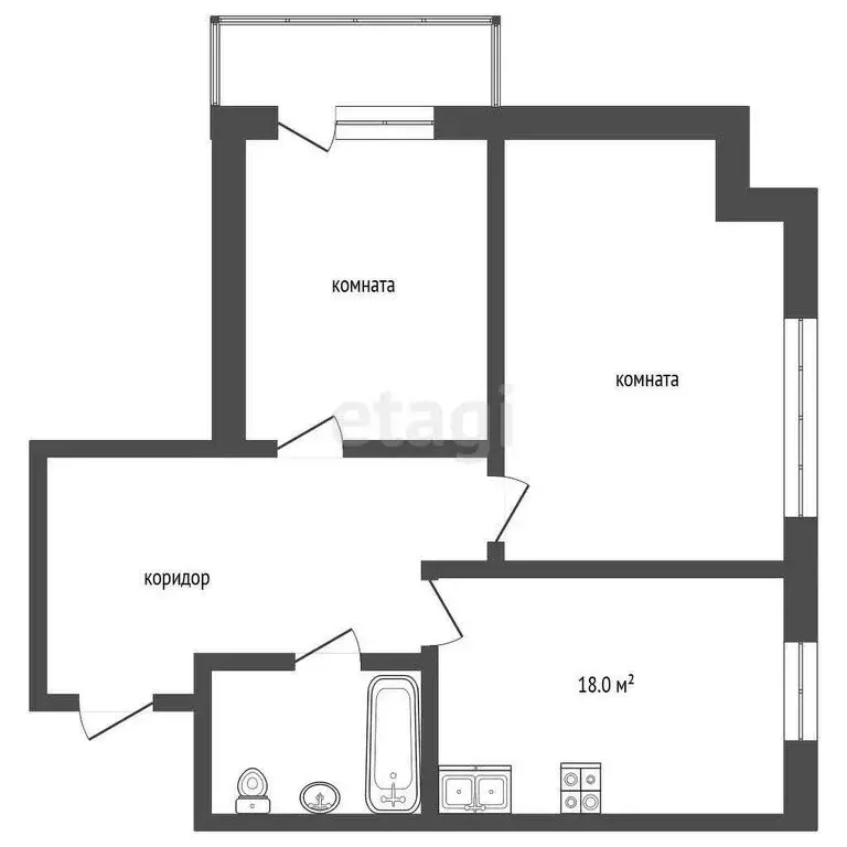 2-комнатная квартира: Анапа, Пионерский проспект, 255/2к5 (68 м) - Фото 1