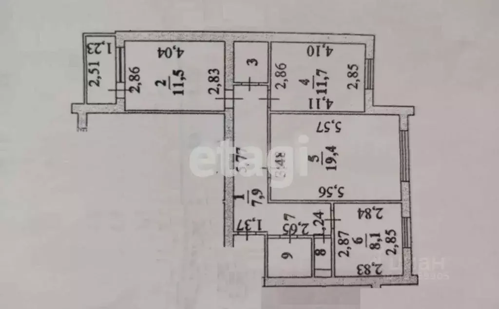 3-к кв. Липецкая область, Липецк Сырский Рудник мкр, ул. Ударников, 22 ... - Фото 2
