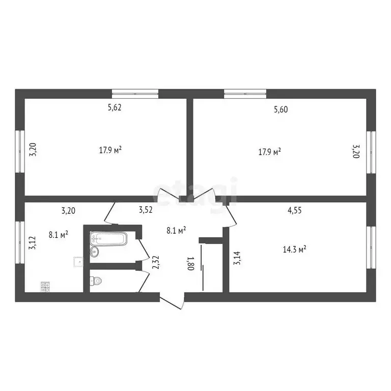 3-комнатная квартира: Благовещенск, Трудовая улица, 49 (70.6 м) - Фото 0