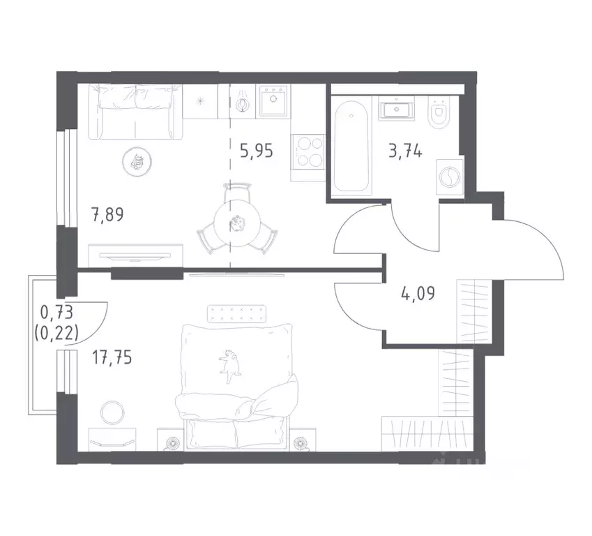 1-к кв. Башкортостан, Уфа ул. Минигали Губайдуллина, 8к9 (39.64 м) - Фото 1