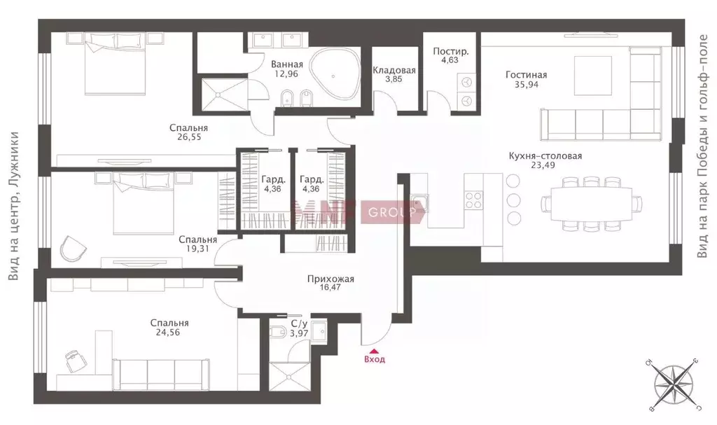 4-к кв. Москва Мосфильмовская ул., 8 (180.8 м) - Фото 2