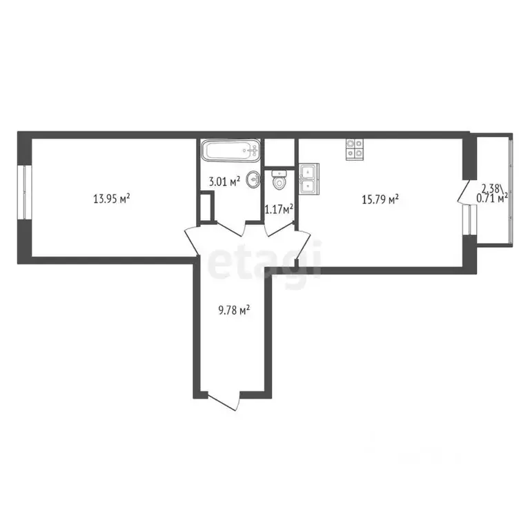 1-к кв. Санкт-Петербург, Санкт-Петербург, Колпино ул. Севастьянова, ... - Фото 2