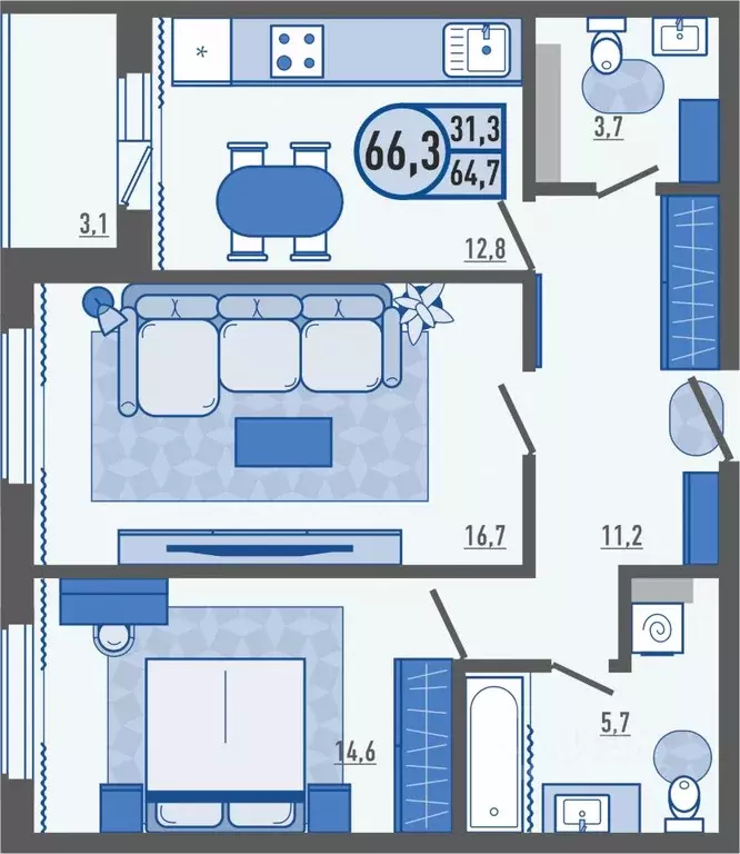 2-к кв. Орловская область, Орловский район, д. Жилина ул. Генерала ... - Фото 1