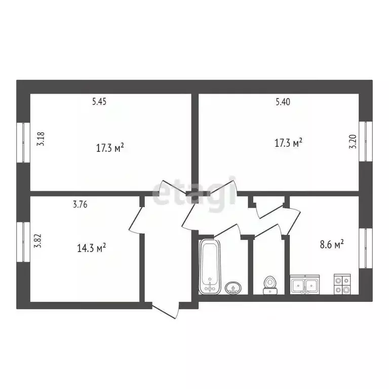 Комната Калужская область, Калуга Строительный пер., 19 (17.3 м) - Фото 1