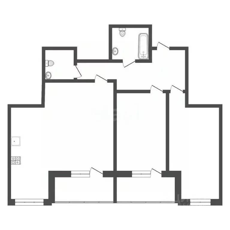 2-к кв. Тульская область, Тула ул. Сурикова, 26 (77.0 м) - Фото 1
