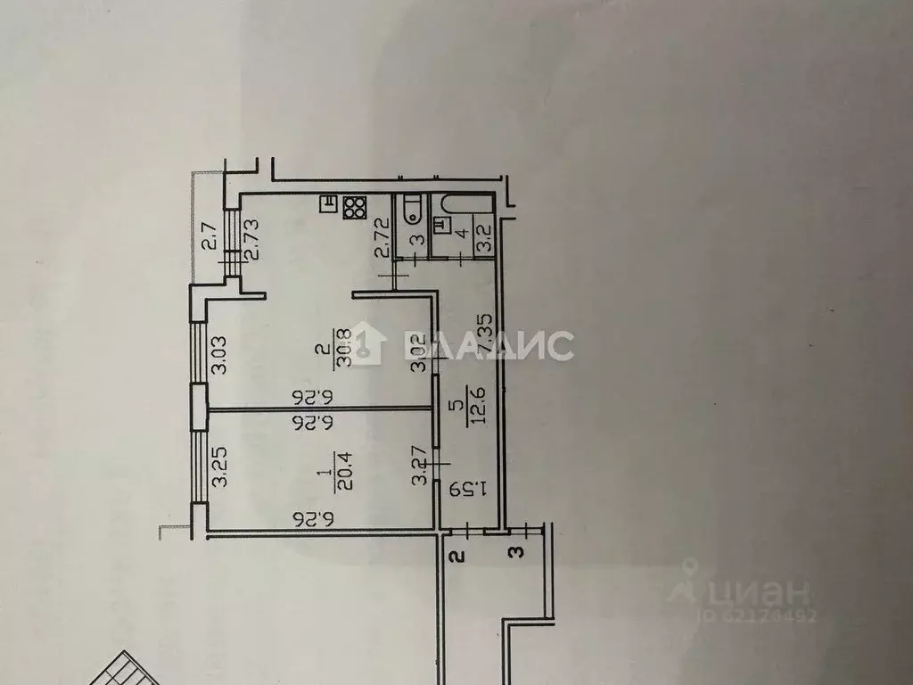 2-к кв. Санкт-Петербург ул. Коммуны, 61 (69.0 м) - Фото 2