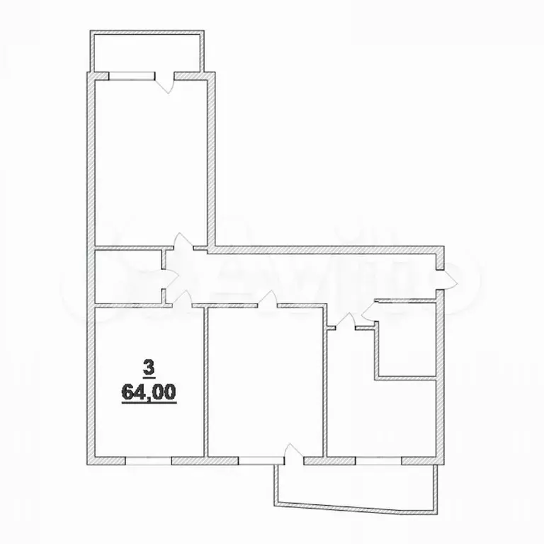 3-к. квартира, 64 м, 9/9 эт. - Фото 0