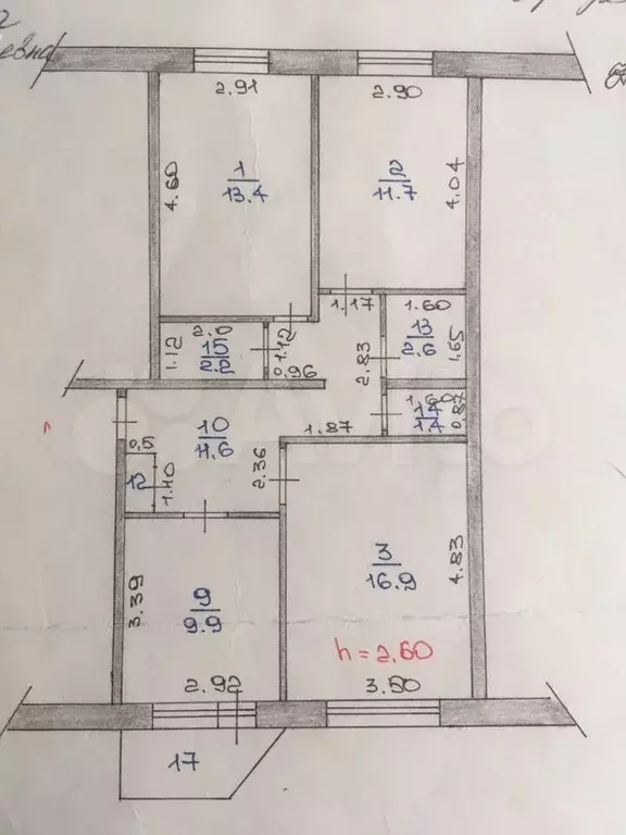 3-к. квартира, 70,2 м, 2/5 эт. - Фото 0