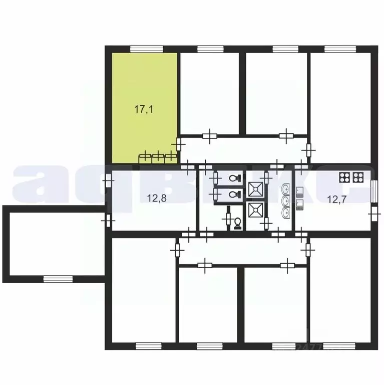 Комната Санкт-Петербург ул. Демьяна Бедного, 31 (17.1 м) - Фото 1