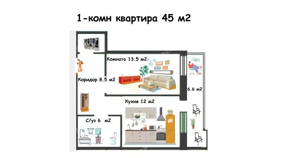 1-комнатная квартира: Нижний Новгород, улица Коммуны, 37 (45 м) - Фото 1