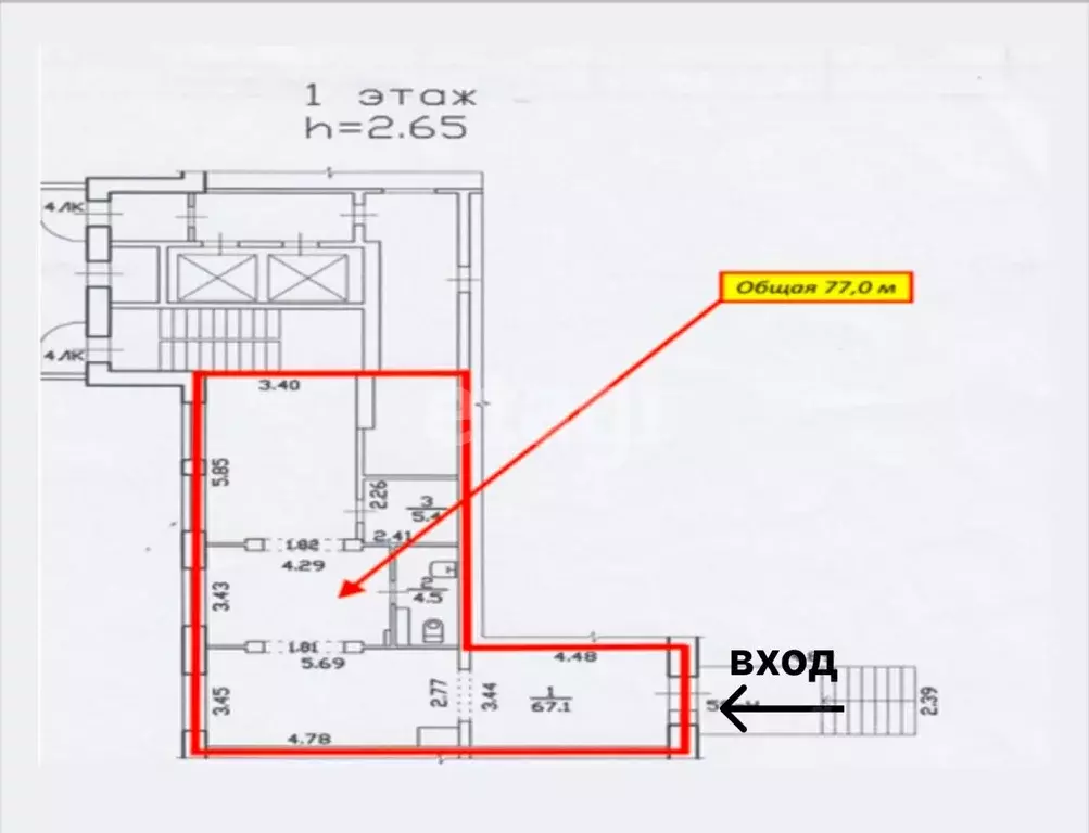 Помещение свободного назначения в Санкт-Петербург ул. Ильюшина, 1К1 ... - Фото 2