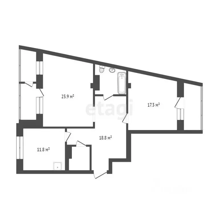 2-к кв. Красноярский край, Красноярск ул. Авиаторов, 23 (71.1 м) - Фото 2