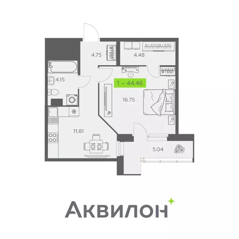 1-к кв. Архангельская область, Архангельск Троицкий просп., 110 (44.46 ... - Фото 0