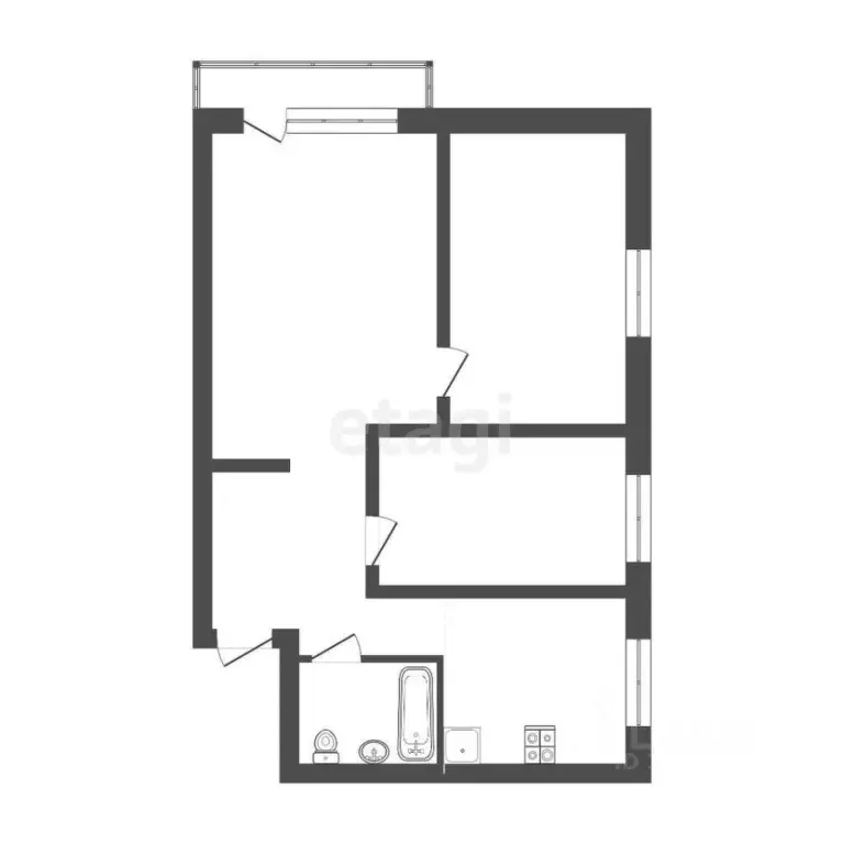 3-к кв. Томская область, Томск Черемошники мкр, ул. Нижне-Луговая, 1 ... - Фото 2