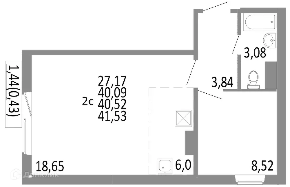Продаётся 2-к квартира, 40.52 м - Фото 0