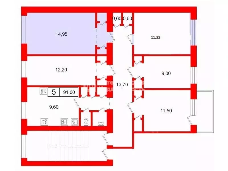 Комната Санкт-Петербург просп. Энергетиков, 30К2 (15.0 м) - Фото 1