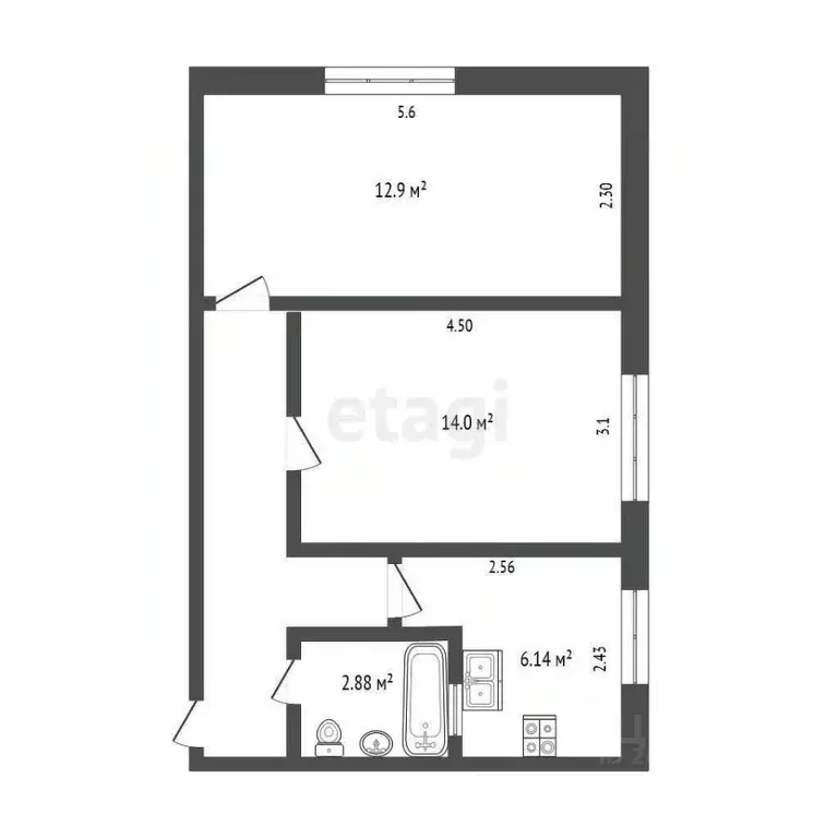 2-к кв. Севастополь ул. Курчатова, 15 (45.2 м) - Фото 0