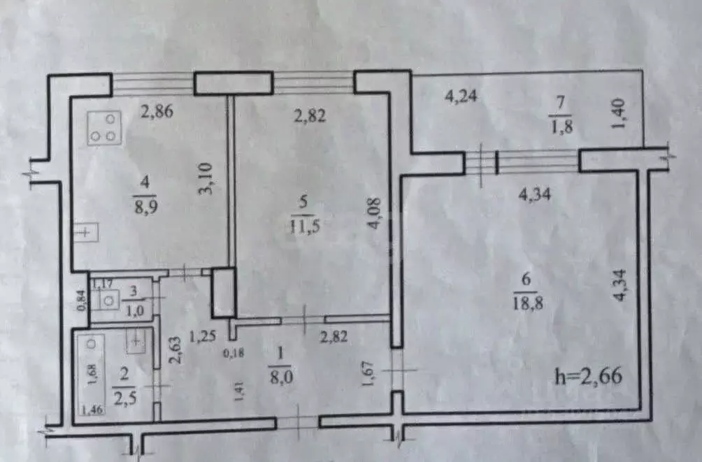 2-к кв. Забайкальский край, Чита 1-й мкр, 38 (52.5 м) - Фото 2