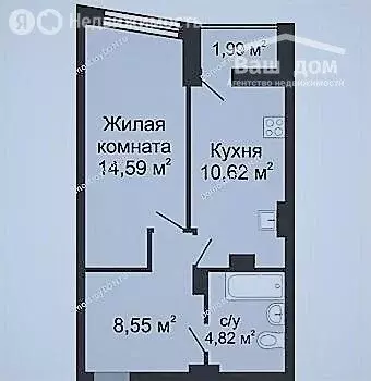 1-комнатная квартира: Ростов-на-Дону, Красноармейская улица, 157В/83с1 ... - Фото 0