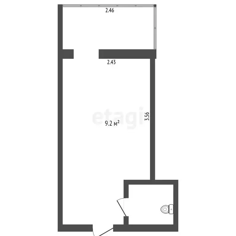 Квартира-студия: Тюмень, Олимпийская улица, 24 (12.8 м) - Фото 1