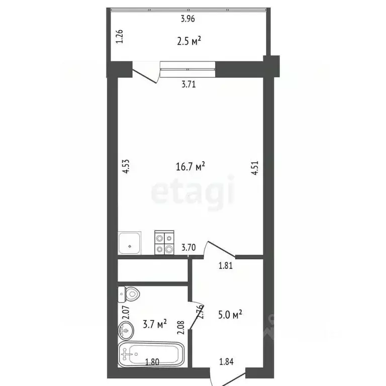 Студия Татарстан, Набережные Челны 64-й комплекс, 10 (26.0 м) - Фото 2