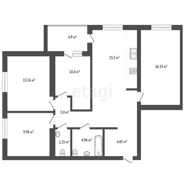 4-комнатная квартира: Йошкар-Ола, бульвар Ураева, 8Б (95.21 м) - Фото 1