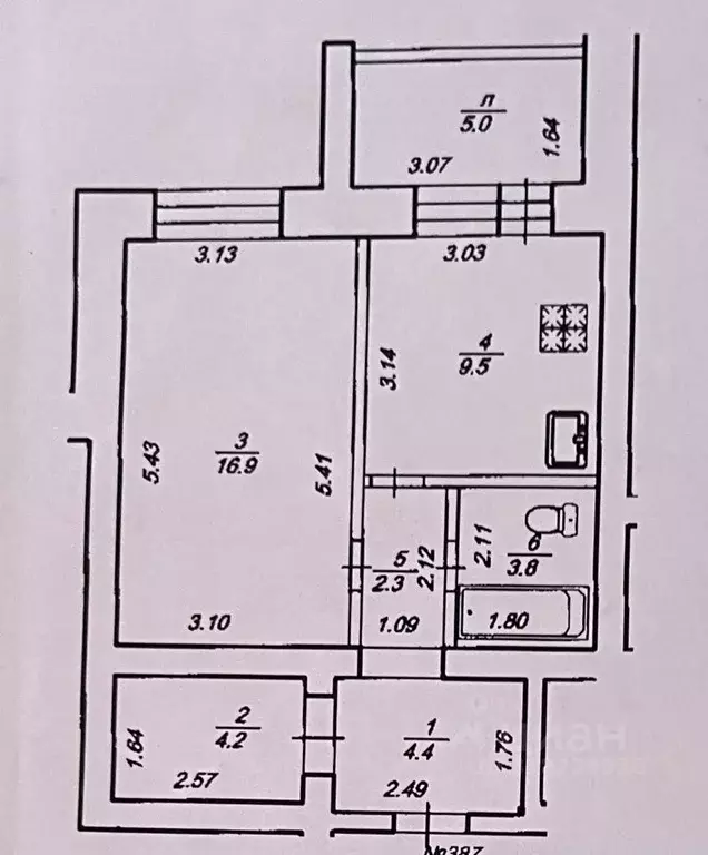 1-к кв. Башкортостан, Уфа Баязита Бикбая ул., 44 (41.1 м) - Фото 1