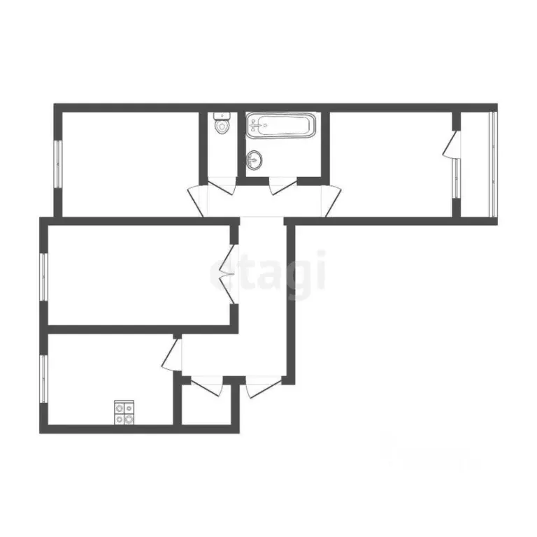 3-к кв. Тульская область, Тула ул. Металлургов, 86 (66.7 м) - Фото 1