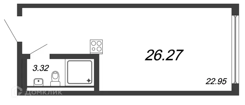 Продаётся 1-к квартира, 25.9 м - Фото 0