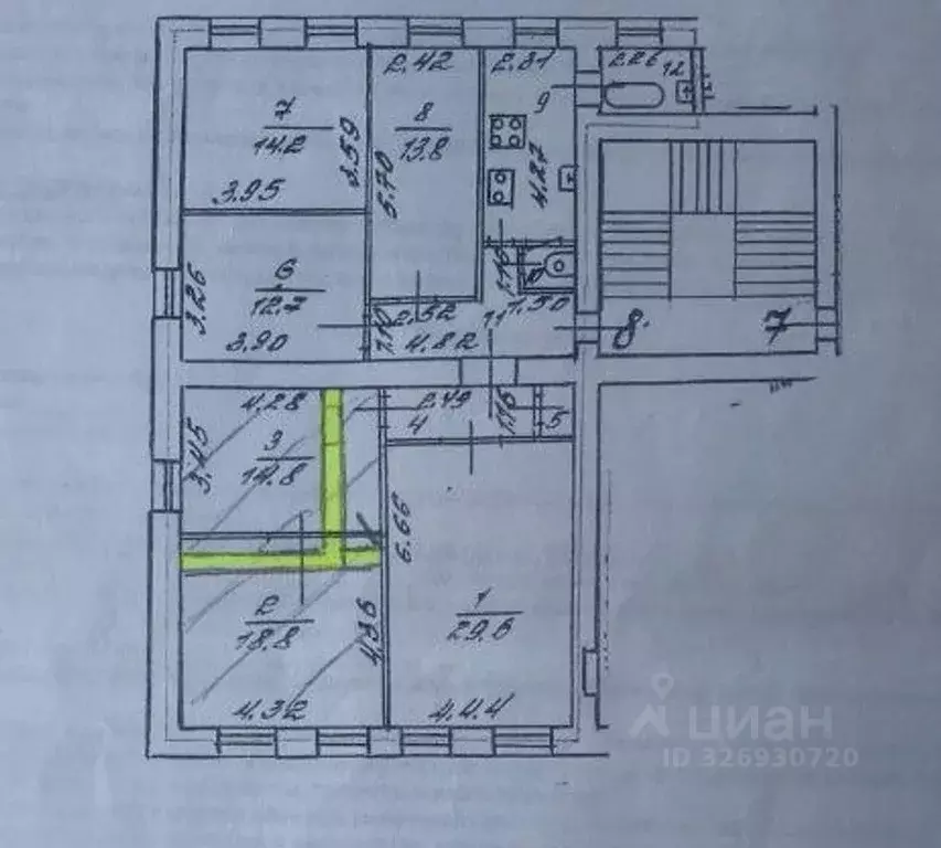 Комната Санкт-Петербург наб. Обводного Канала, 147-149 (33.4 м) - Фото 1