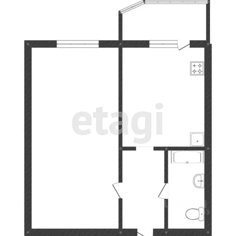 1-к кв. Ханты-Мансийский АО, Сургут Пролетарский просп., 35 (36.8 м) - Фото 2