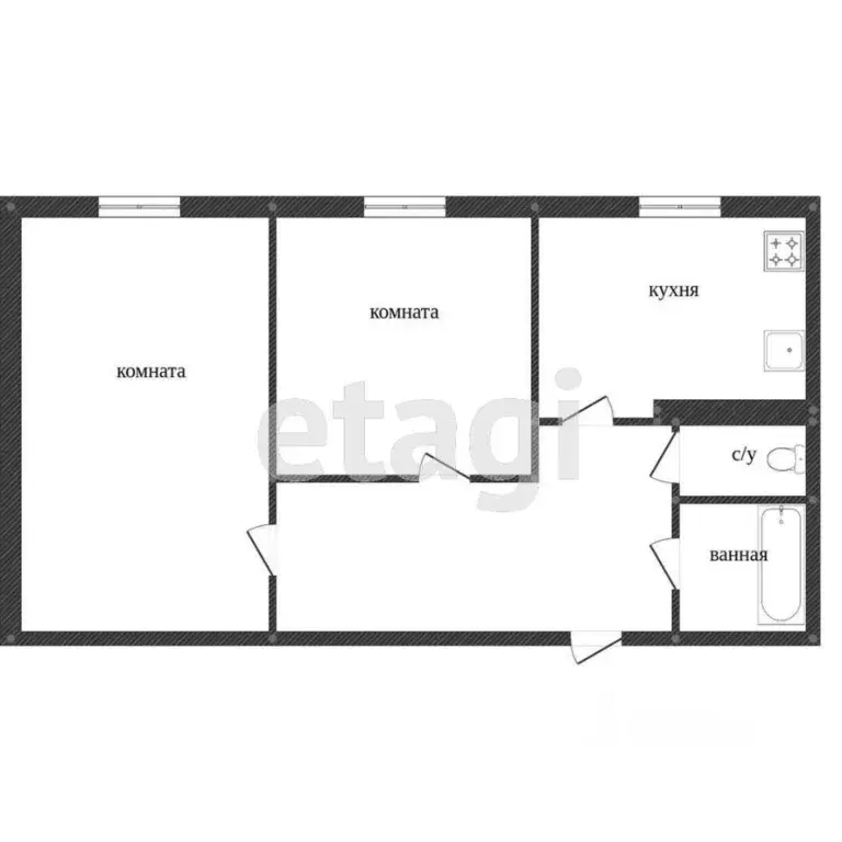 2-к кв. Ханты-Мансийский АО, Сургут ул. Маяковского, 24 (45.9 м) - Фото 1