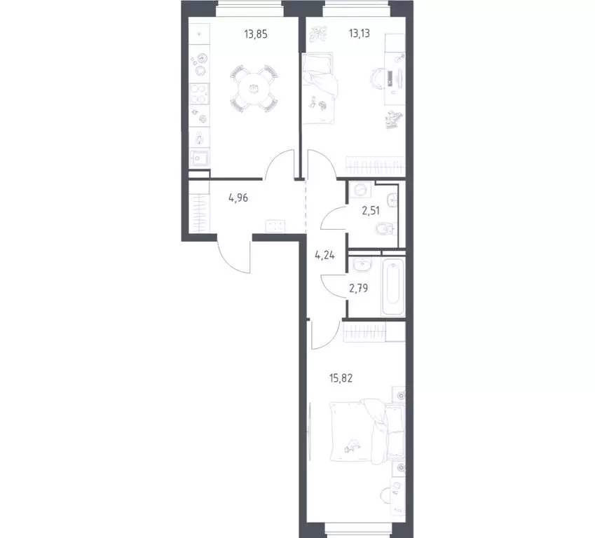 2-комнатная квартира: Ленинский городской округ, ЖК Новое Видное, 17 ... - Фото 1