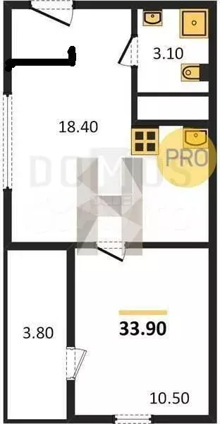 1-к. квартира, 31,6 м, 26/26 эт. - Фото 0