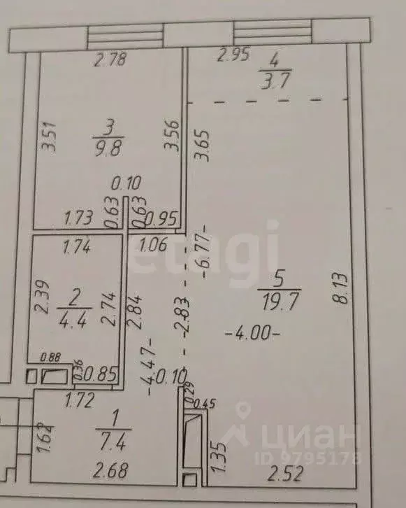 1-к кв. Татарстан, Казань Стадионная ул., 1 (45.0 м) - Фото 1