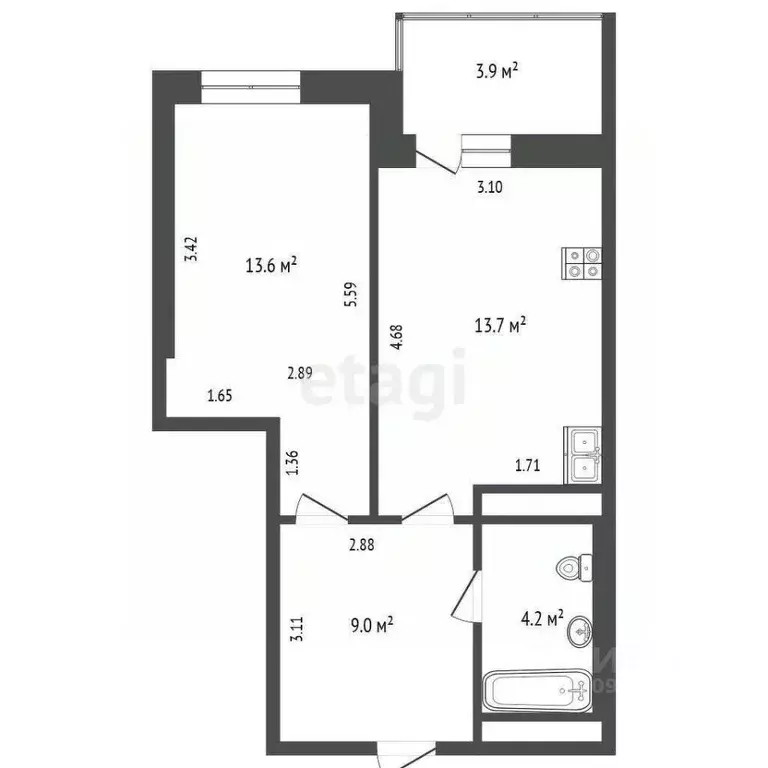 1-к кв. Тюменская область, Тюмень ул. Суходольская, 16 (42.6 м) - Фото 1