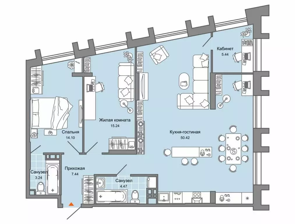 2-комнатная квартира: Пермь, улица Дзержинского, 29Б (97 м) - Фото 1