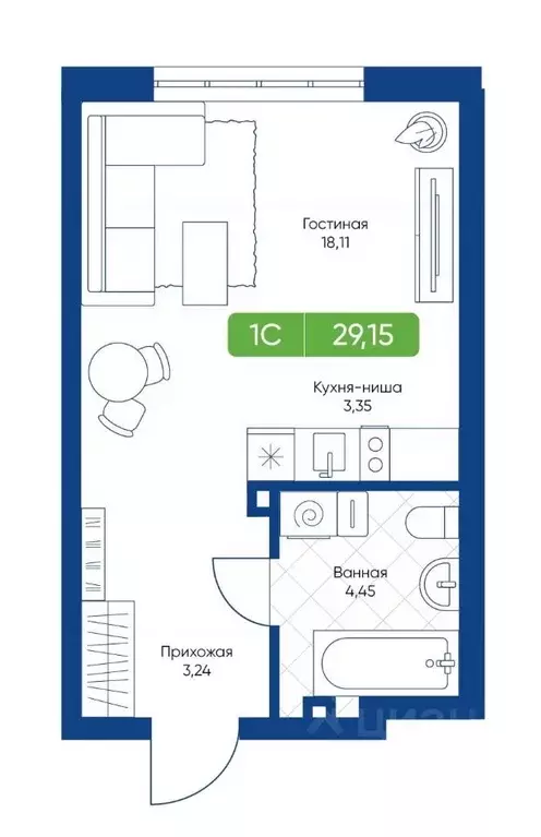 1-к кв. Новосибирская область, Новосибирск Биография жилой комплекс ... - Фото 1