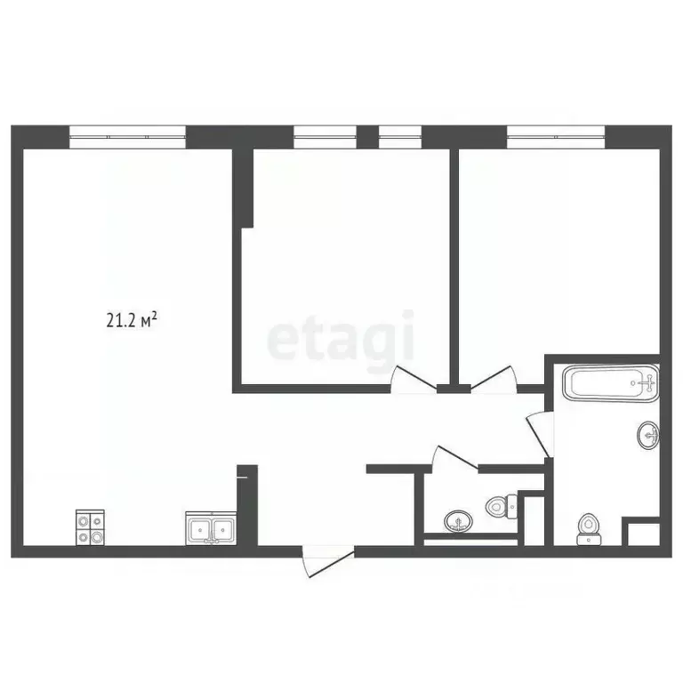 2-к кв. Московская область, Котельники ул. Сосновая, 5 (69.9 м) - Фото 2