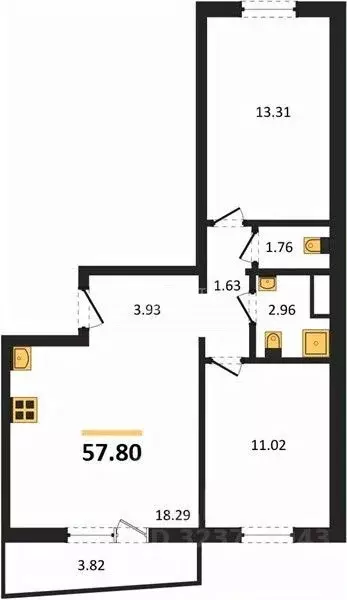 2-к кв. Челябинская область, Челябинский городской округ, пос. ... - Фото 1
