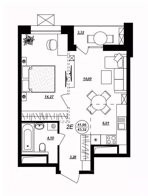 2-к кв. Хабаровский край, Хабаровск ул. Демьяна Бедного (43.32 м) - Фото 1
