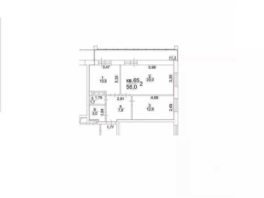 2-к кв. Томская область, Томск тракт Московский, 107 (56.0 м) - Фото 1