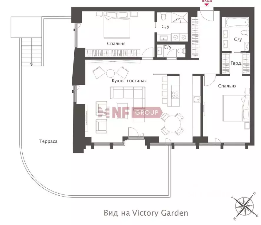 Квартира, 3 комнаты, 116.8 м - Фото 1