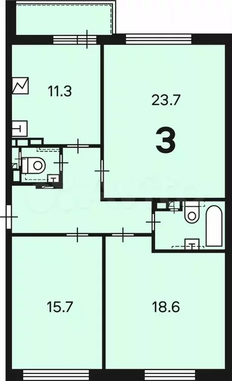 Аукцион: 3-к. квартира, 84,2 м, 19/19 эт. - Фото 0